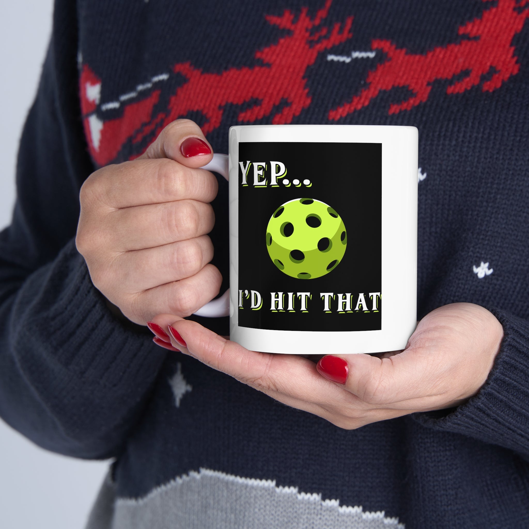 YEP I'D HIT THAT PICKLEBALL BLACK MUG (11oz)