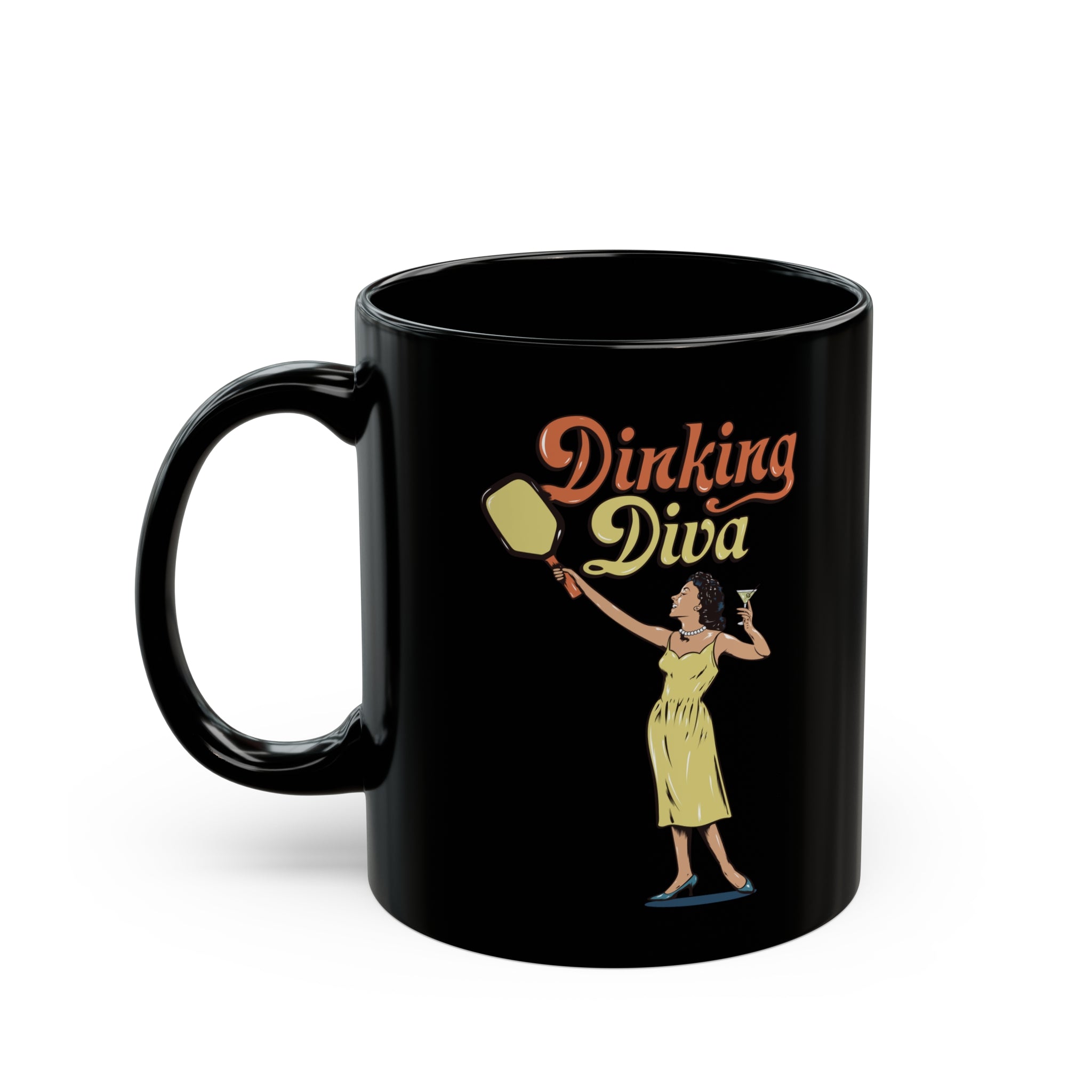 DINKING DIVA BLACK MUG (11oz)