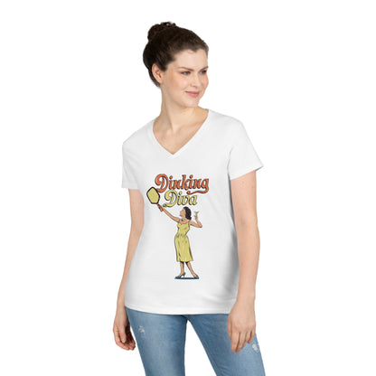 DINKING DIVA LADIES' V-NECK T-SHIRT