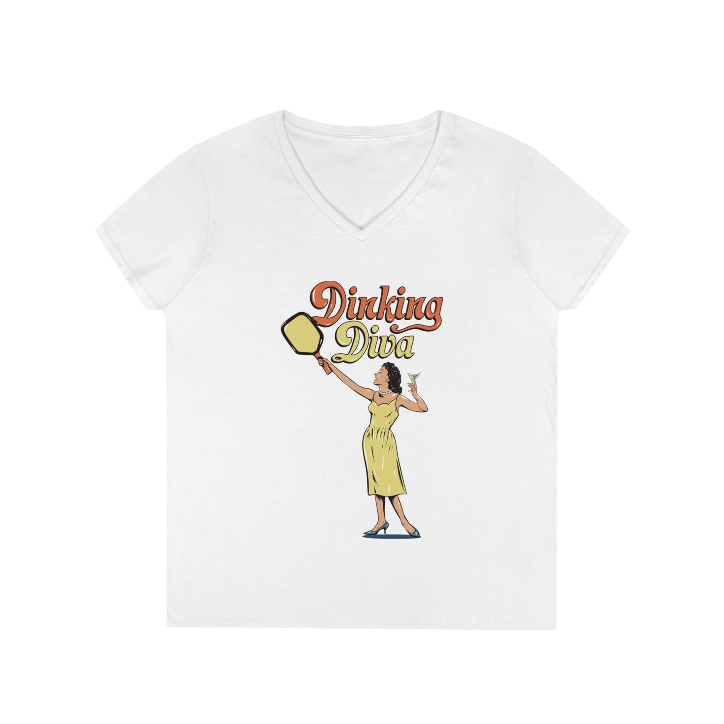 DINKING DIVA LADIES' V-NECK T-SHIRT