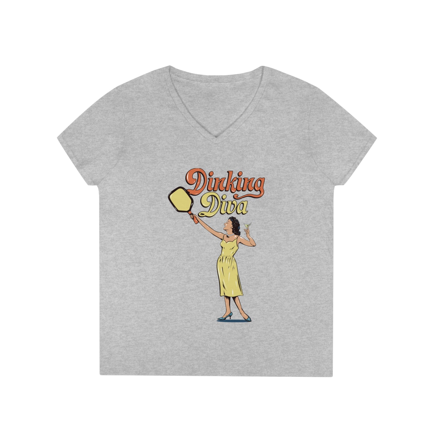 DINKING DIVA LADIES' V-NECK T-SHIRT