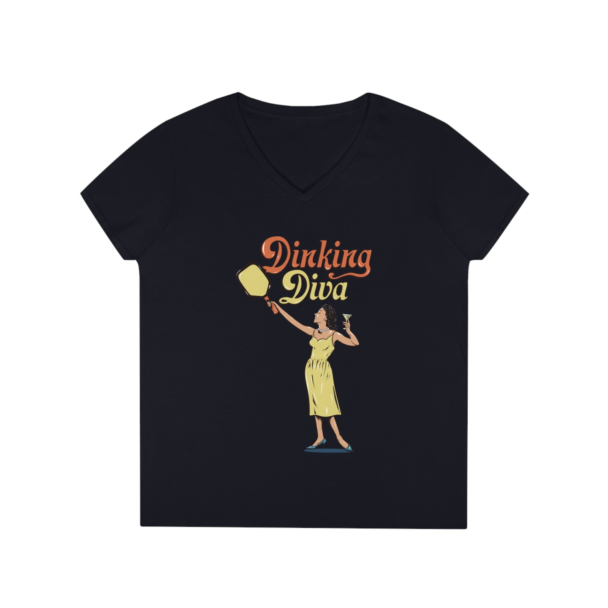 DINKING DIVA LADIES' V-NECK T-SHIRT