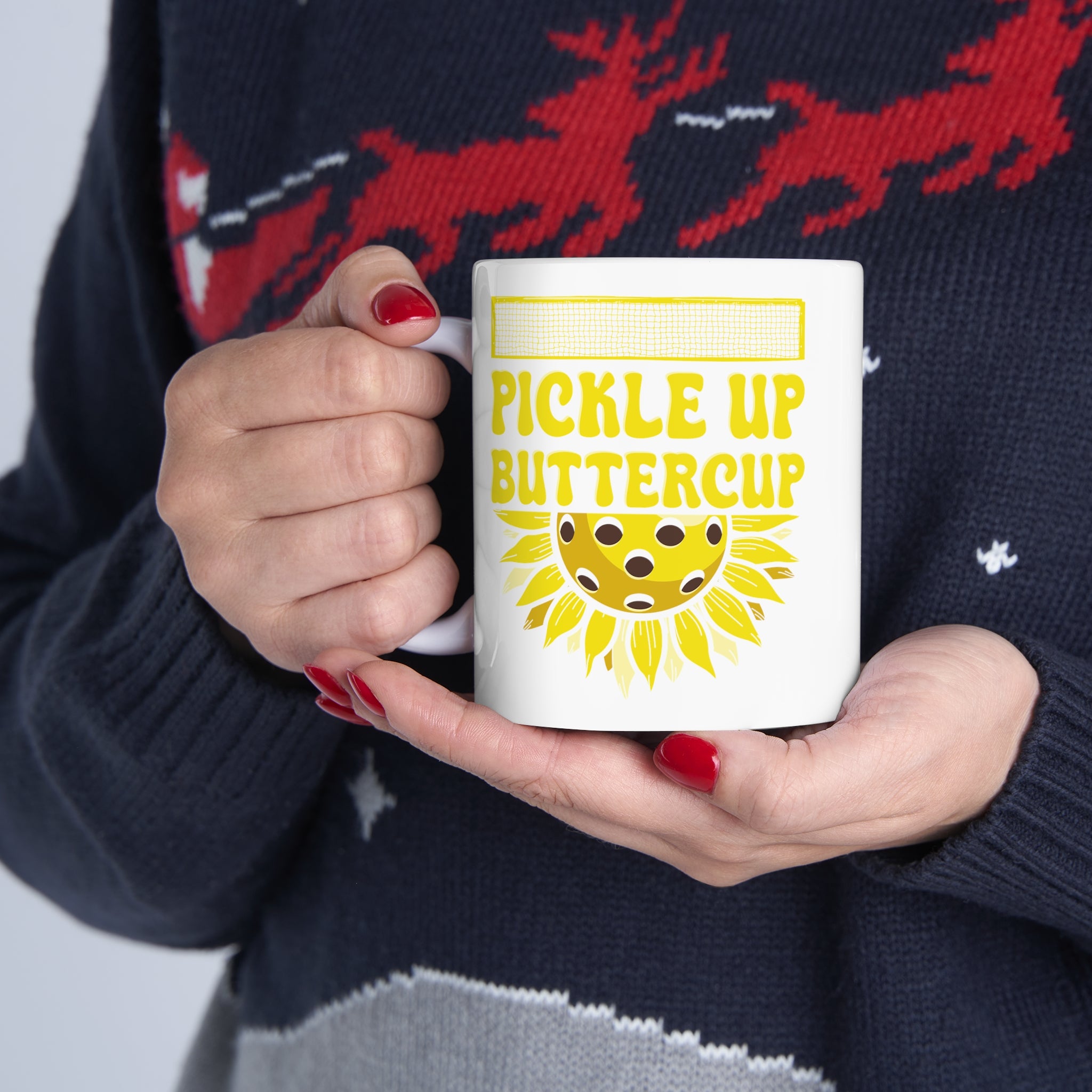 PICKLE UP BUTTERCUP WHITE MUG (11OZ)