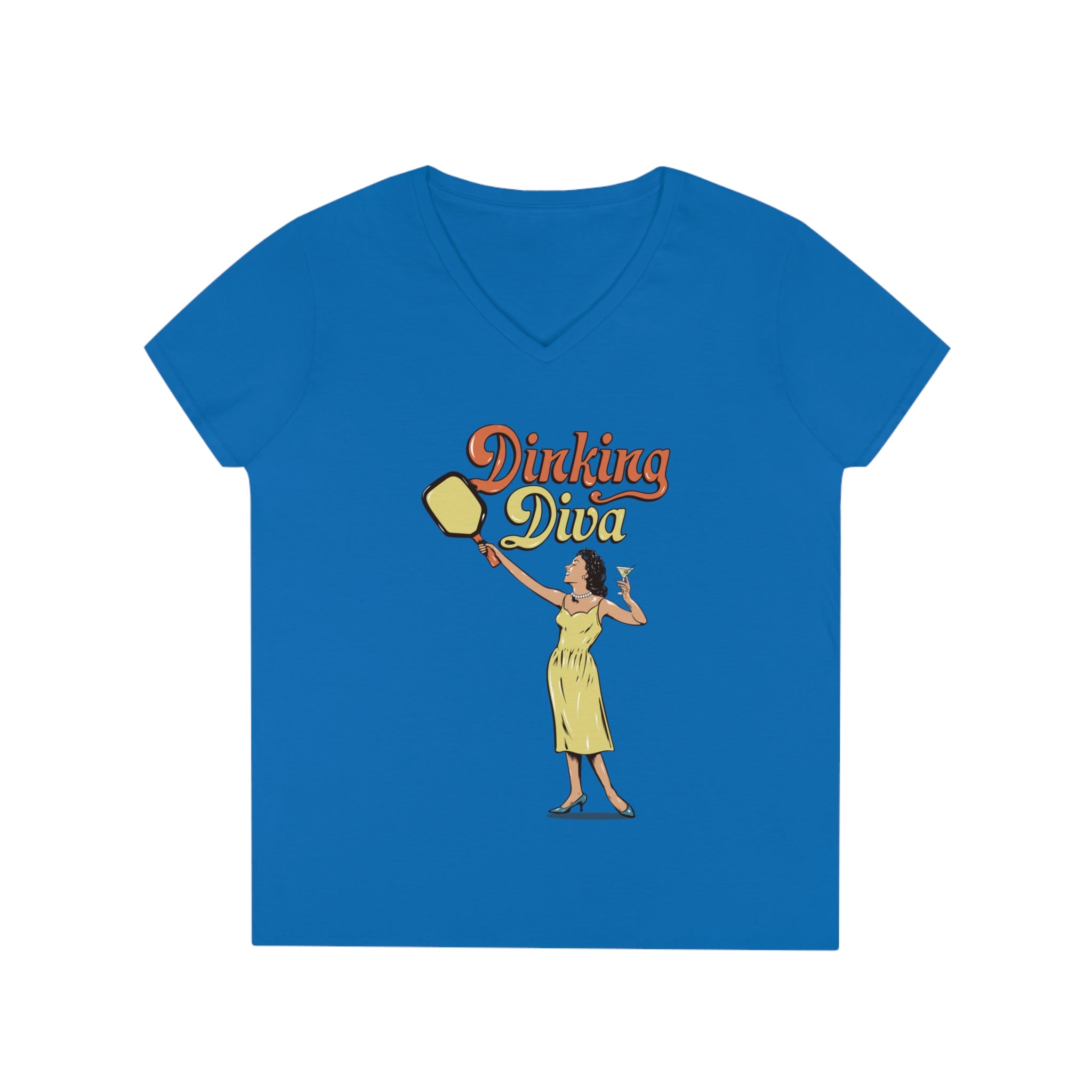 DINKING DIVA LADIES' V-NECK T-SHIRT