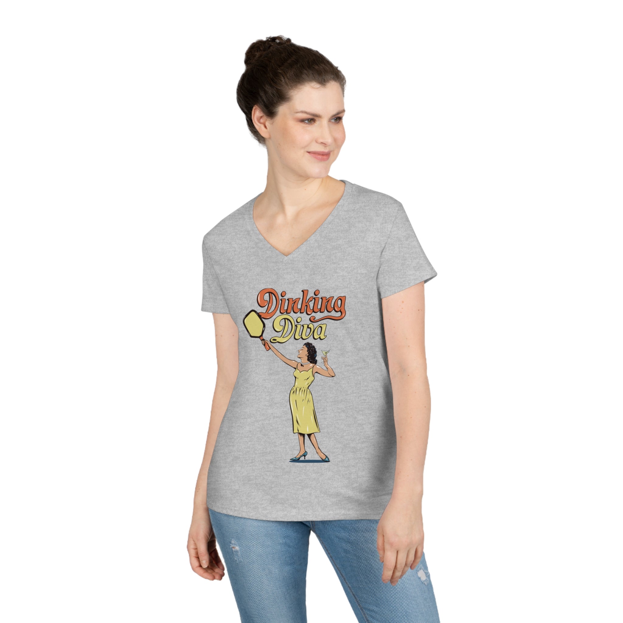 DINKING DIVA LADIES' V-NECK T-SHIRT